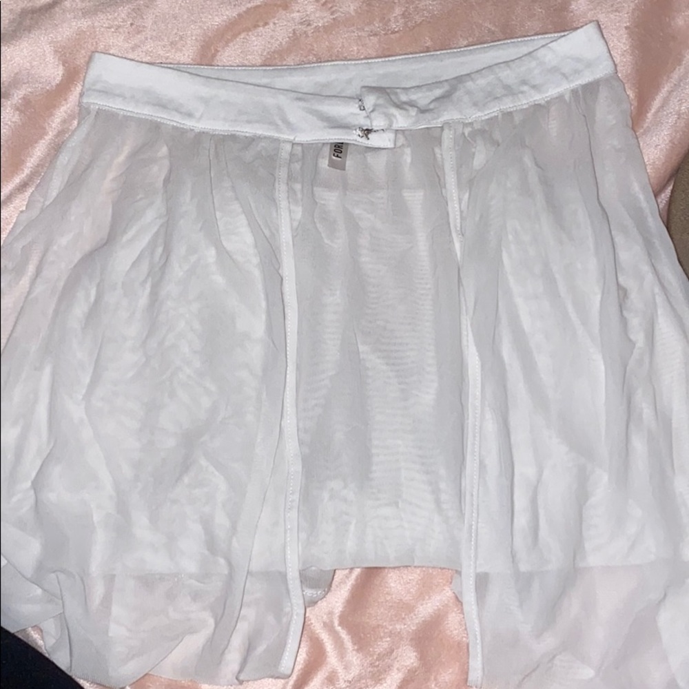 white long skirt sheer bikini cover up